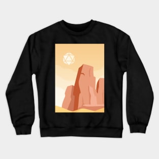 Desert Midday Polyhedral Dice D20 Dice Sun RPG Landscape Crewneck Sweatshirt